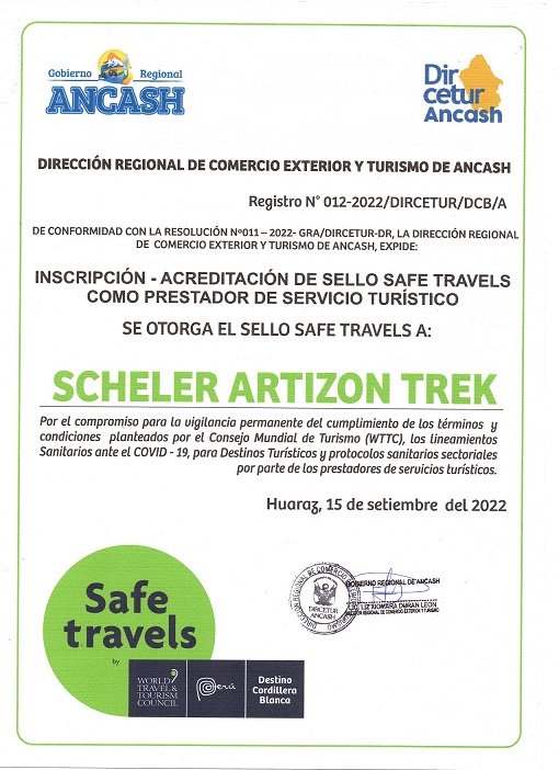 Certificado Sello Safe Travels